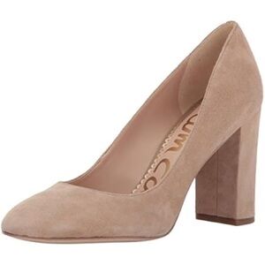 SAM EDELMAN LIGHT PINK SUEDE BLOCK HEELS ROUND TOE SIZE 8